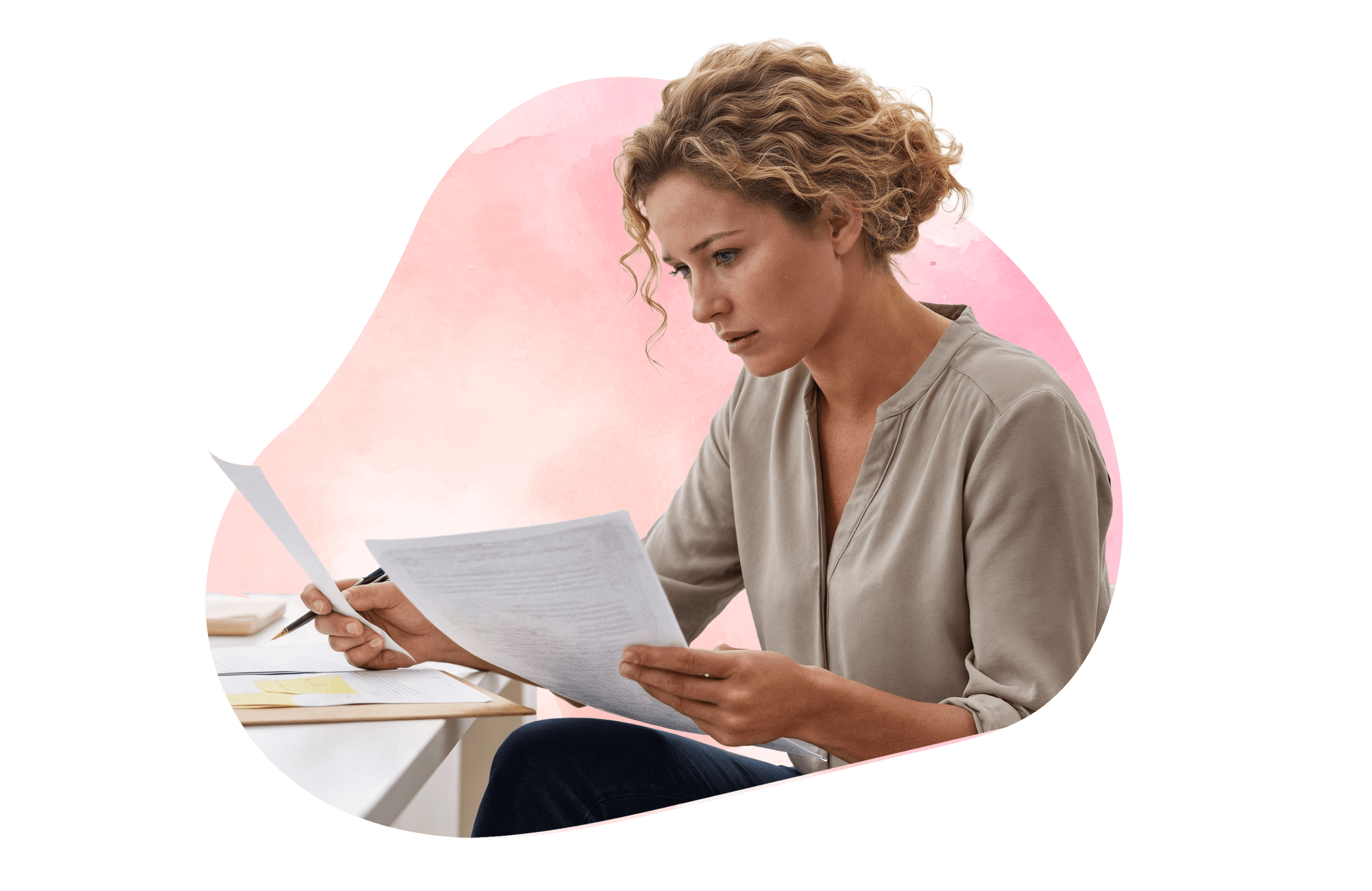 Interested women looking at papers